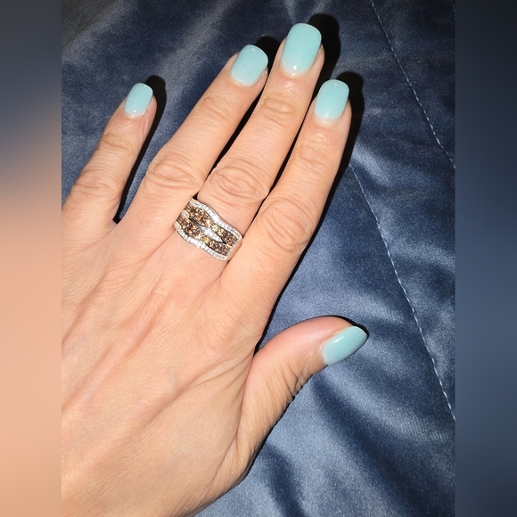 Sale Fine JewelryRING Size 9 Brown & White Details Wavy Retails $975! - Picture 6 of 10